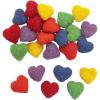 Rainbow Wool Felt Hearts – Craft Supplies – 24 Pieces
