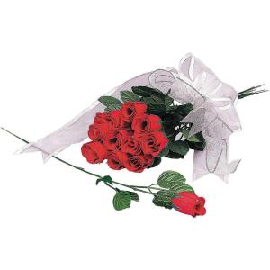 Fun Express – Artificial Red Rosebuds with Dew Drops for Valentine’s Day – Home Decor – Floral – 12 Pieces