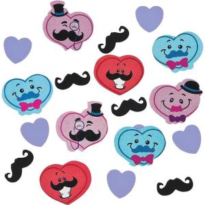 Fun Express – Valentine Mustache Confetti for Valentine’s Day – Party Decor – General Decor – Confetti – 1 Piece