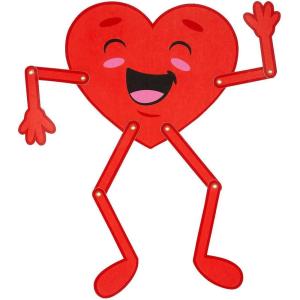 Fun Express Mini Jointed Valentine Heart Cutouts – 6 Pieces