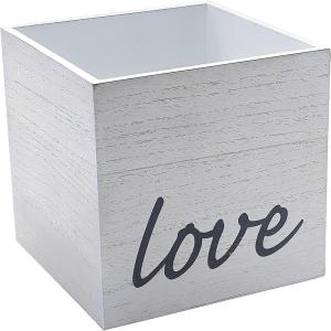 Fun Express Rustic Love Whitewashed Wood Box – (1 Piece) – Ideal for Everyday Home Decor, Wedding Receptions, Bridal Showers, or Birthday Parties