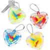 Fun Express 2″ x 2″ Bright Color Valentine’s Day Ball Maze Heart Keychains – 12 Pieces