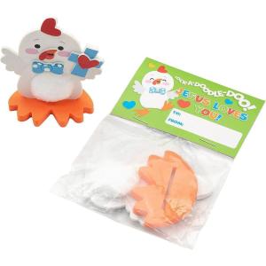 Fun Express 3″ x 3 1/2″ Religious Chick Valentine’s Day Exchange Craft Kit – Makes 12
