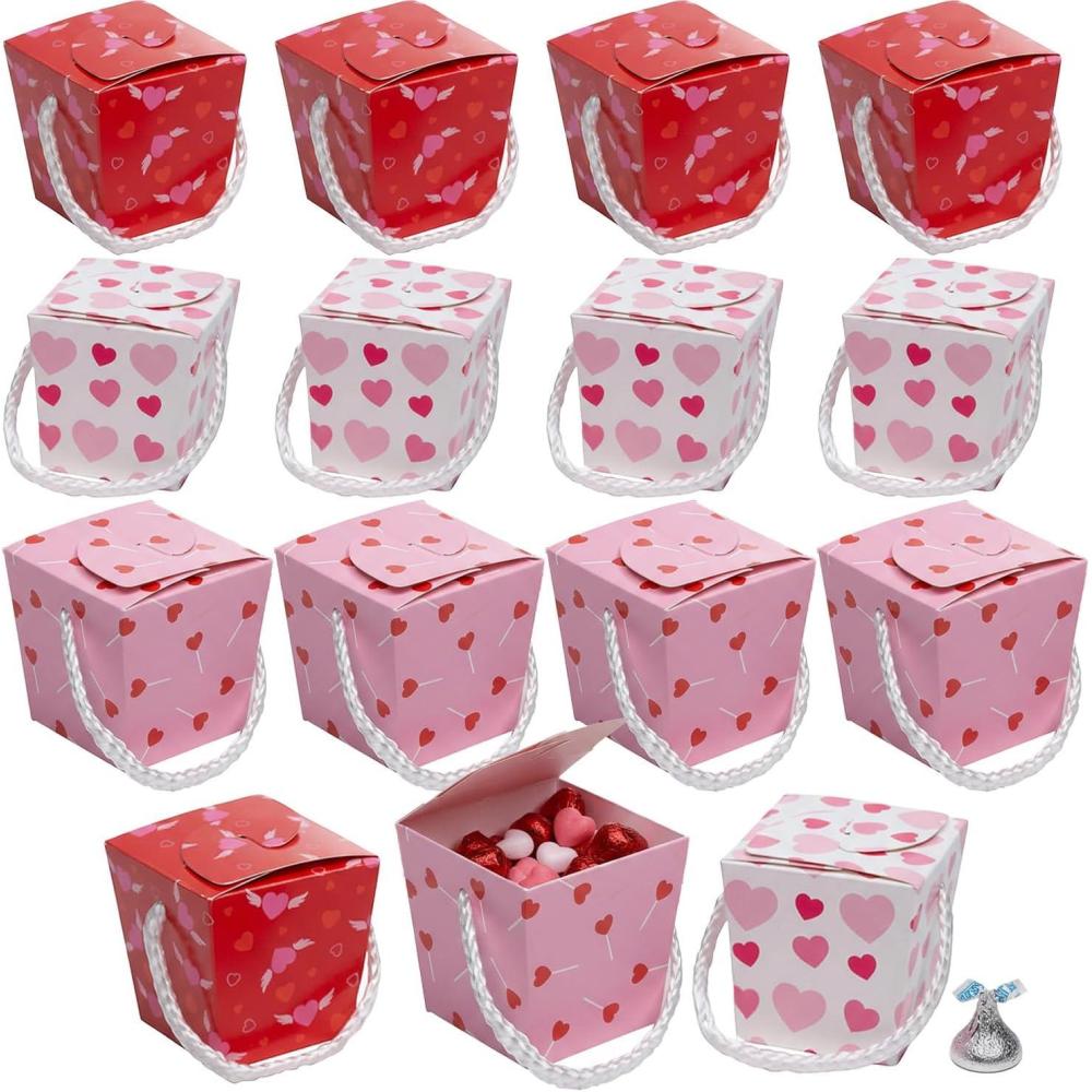 image:imageFun Express Valentine Favor Boxes with Rope Handles  36 Pc