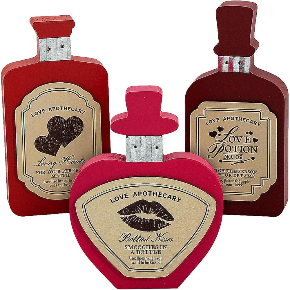 image:imageLove Potion Bottle Tabletop Sign Valentine Decorations 3 Pieces