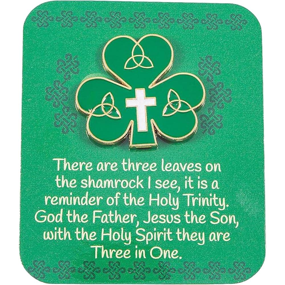 image:imageTrinity Shamrock Pins with Card for St Patricks Day 12 Pieces