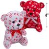 Fun Express Mini XOXO Hugs and Kisses Stuffed Bears (Set of 12 Plush Animals) Valentine’s Day Toys
