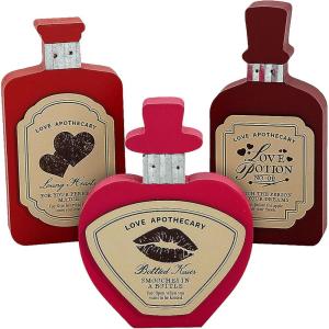 Love Potion Bottle Tabletop Sign Valentine Decorations – 3 Pieces