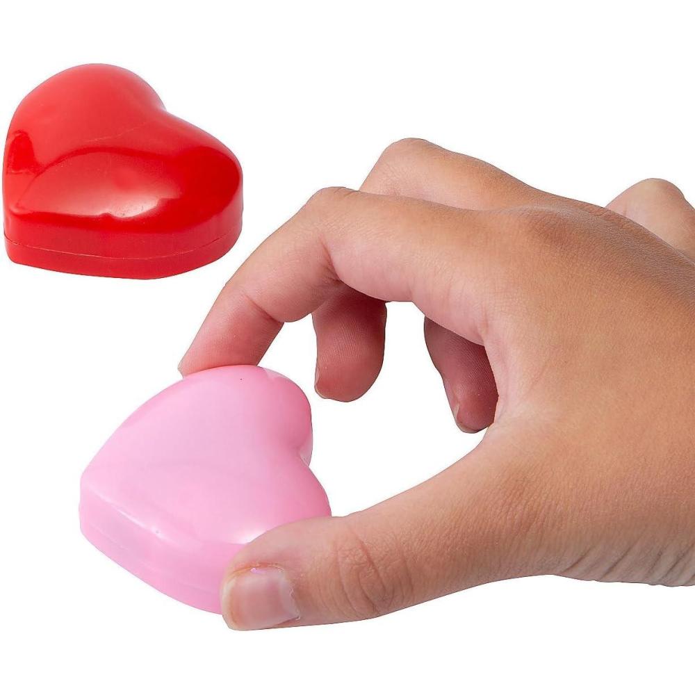 image:imageFun Express 1 12 Mini Valentines Day Heart Red amp Pink Plastic PullBack Toys  12 Pieces