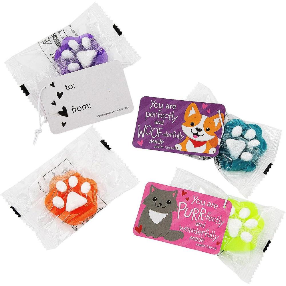 image:imageFun Express 24 Pc Religious Valentines Day Paw Print Mochi with Handout Card for 12