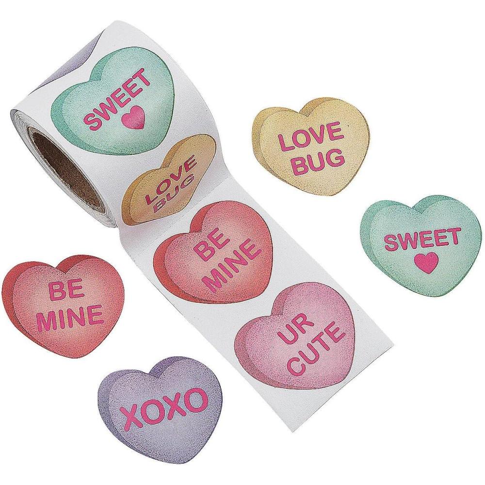 image:imageFun Express 1 12 Valentines Day Conversation Heart Paper Sticker Roll  100 Pieces