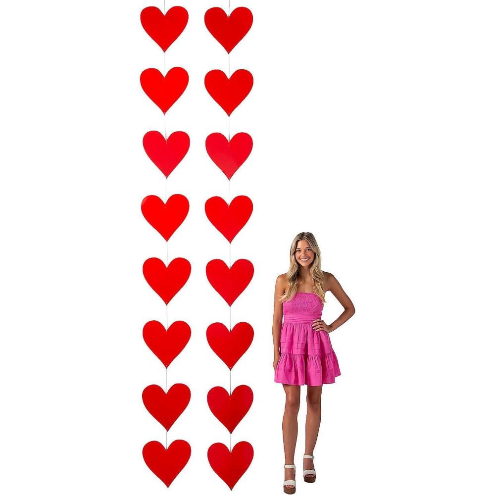 image:imageFun Express 12 ft Valentines Day Heart Icons Hanging Decorations  2 Pieces