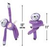 Fun Express Plush Long Arm Sloth Stuffed Animals with Hearts – Set of 12 – Valentine’s Day Toys for Kids and Party Favors