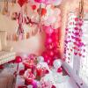Fun Express Valentine Hanging Hearts Backdrop – Romantic Festive Party Decor Valentines Day Events Photo Booths & Themed Celebrations – Perfect Classroom Party & Wedding Decorations – 1 Piece 6′ x 6′