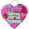 Valentine ‘Jesus Loves Me to Pieces’ Acetate Sign Craft Kit – 12 Sets – Perfect for Valentine’s Day Sunday School Activities & Classroom Fun