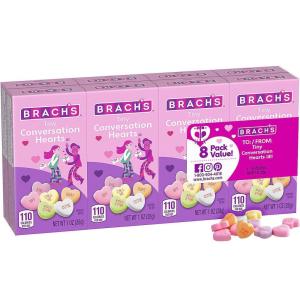 Brachs Candy Tiny Conversation Hearts Valentine Exchanges Value Pack – (Box of 8) – Perfect Giveaways for Valentine’s Day Celebrations and More