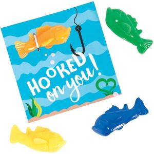 Fun Express Hooked on You Fish Valentine’s Day Cards – Toys – 24 Pieces