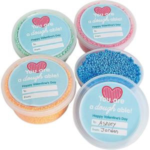 Fun Express Valentine Dough Exchange with to and from (Set of 12) Valentine’s Day Party Supplies