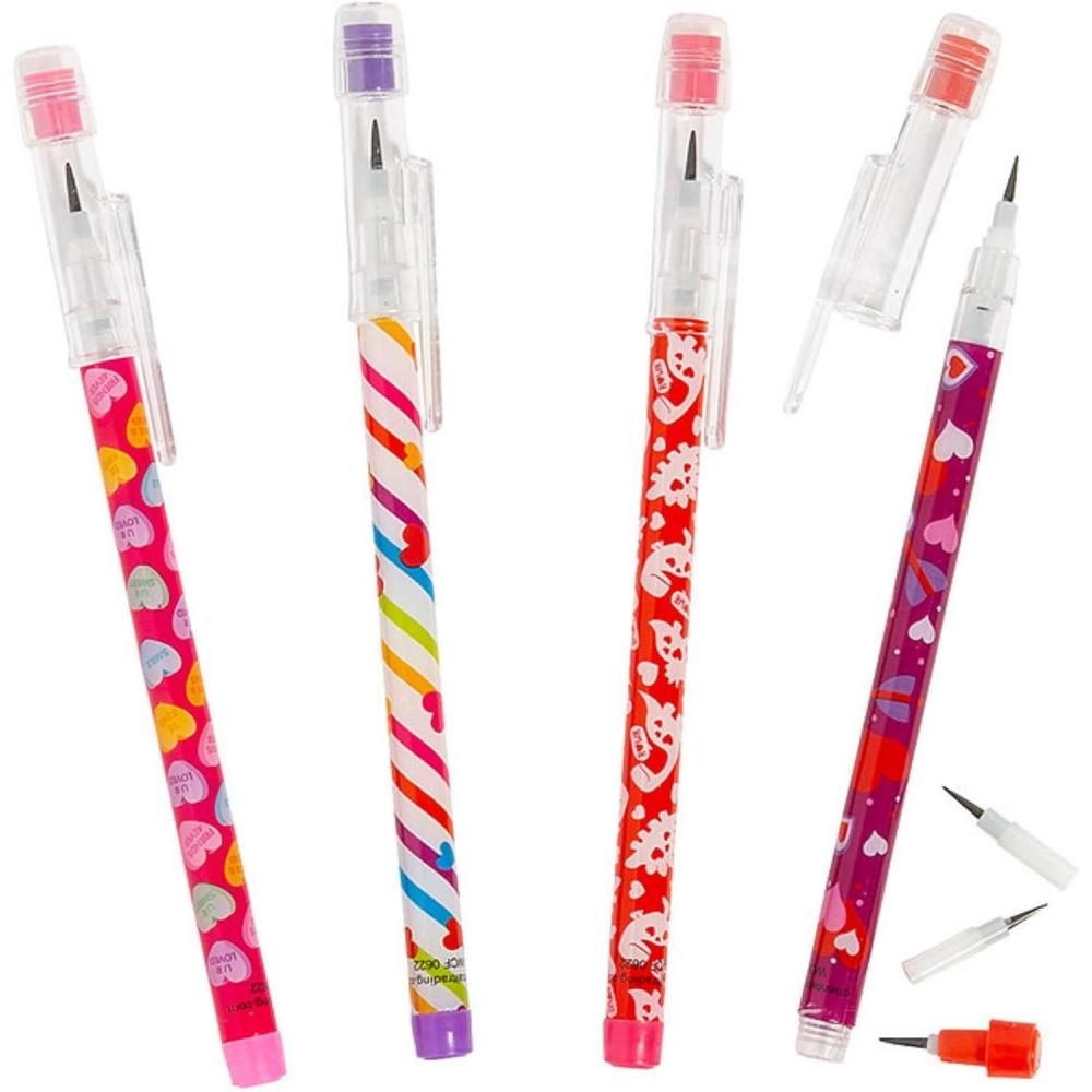 image:imageFun Express 5 Valentines Day Stacking Point Pencils 24 Pieces