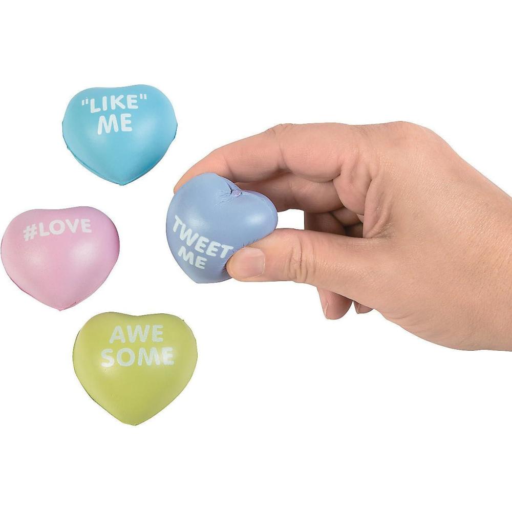 image:imageFun Express Mini Conversation Heart Stress Toys for Valentines Day Toys Balls Relaxables Valentines Day 24 Pieces