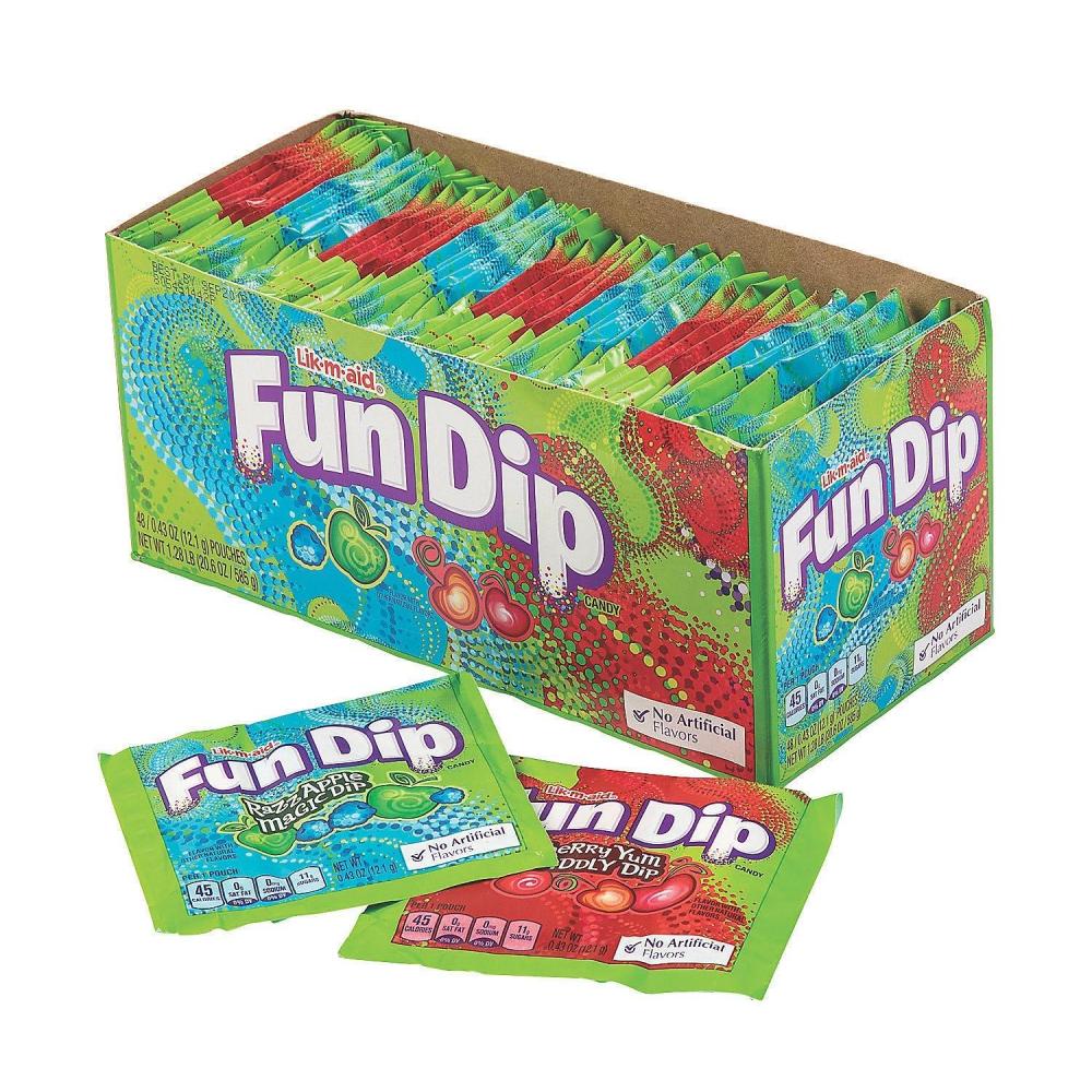 image:imageFun Express LikMAid Fun Dip Valentines Candy 48 Count  Bulk Individually Wrapped Sour Powder Candy for Kids  Perfect Valentines Day Gifts for Classroom Party Favors Goodie Bags amp Treats