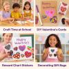 Fun Express Funky Heart Stickers (100pc) Valentine’s Day, Stationery, Party Favor Supplies
