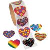 Fun Express Funky Heart Stickers (100pc) Valentine’s Day, Stationery, Party Favor Supplies