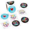 Fun Express Humankind & Diversity Paper Sticker Roll – Teacher Supplies Stickers for Kids Classroom – Valentine’s Day Party Favors – 100 Pieces