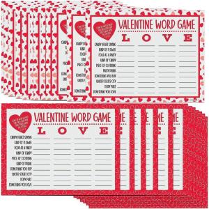 Fun Express Valentine Letter Word Game – Fun Interactive Word-Building Toy for Valentine’s Day Parties Classroom Activities & Family Fun – Engaging Educational Game – Red & White – 24 Pieces