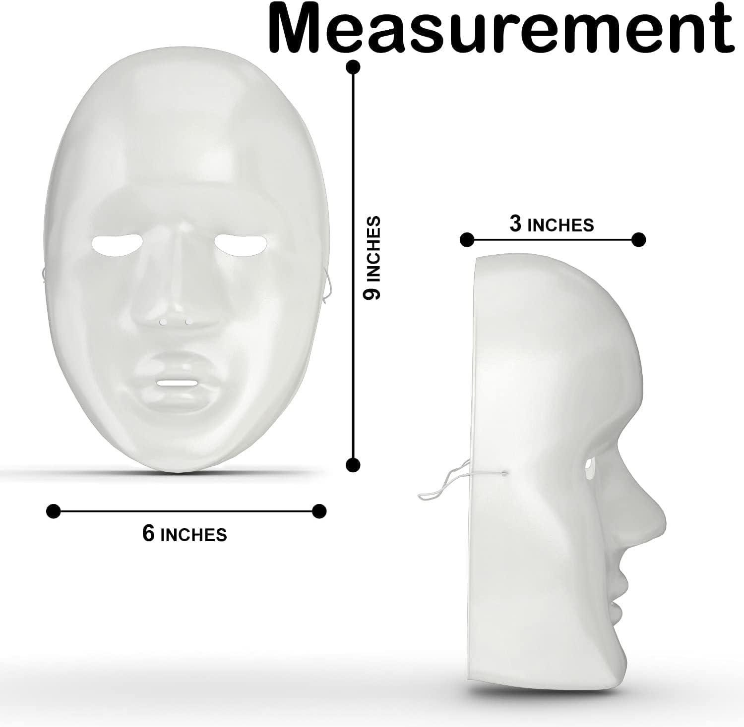 image:imageDIY White Plastic Face Masks 6 x 9 Pack of 12 Ideal for Mardi Gras amp ClownThemed Parties