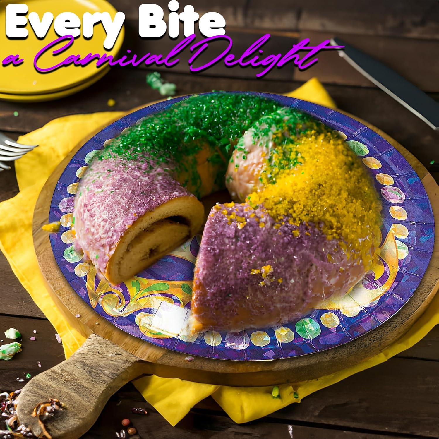 image:imageFun Express Mardi Gras Paper Dinner Plates Disposable Party Supplies set of 8