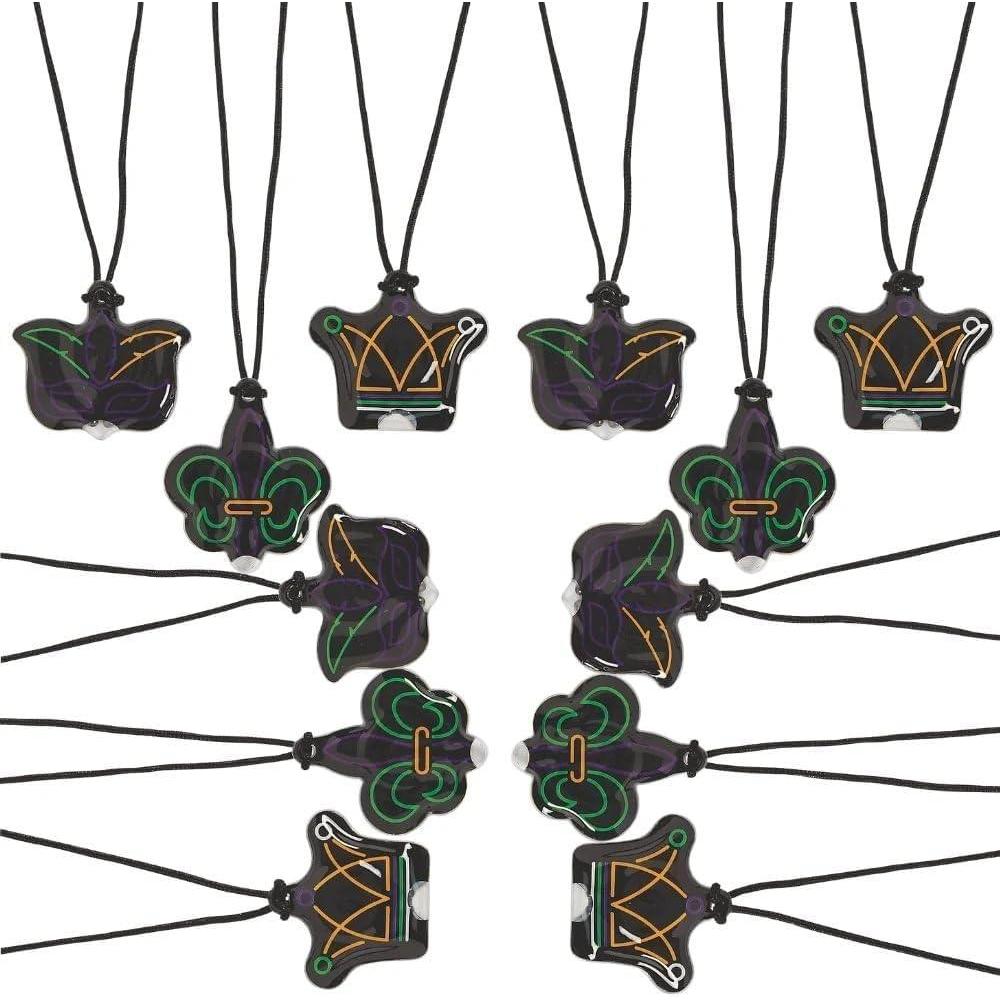 image:imageFun Express MARDI GRAS LIGHT UP NECKLACES Jewelry 12 Pieces