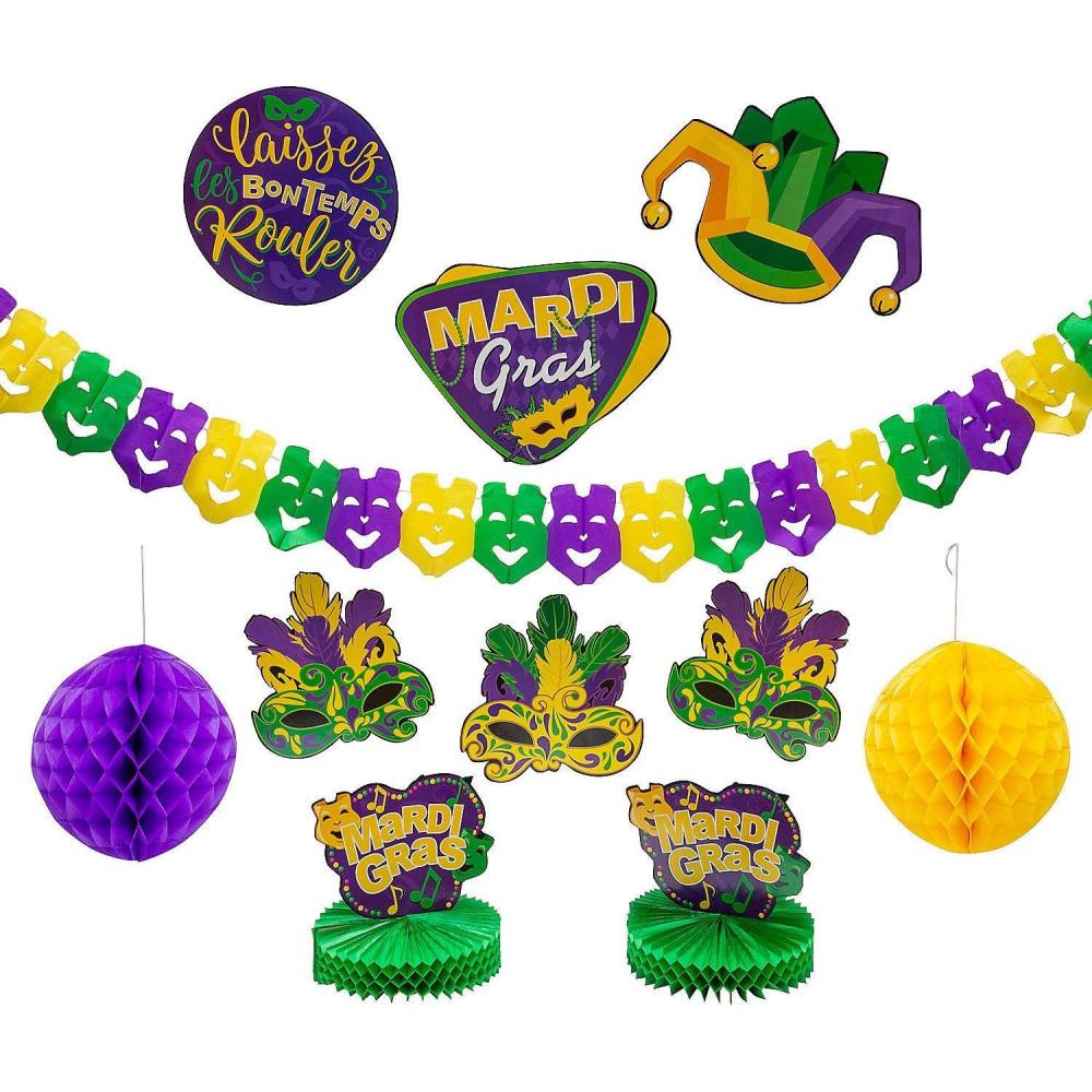 image:imageFun Express Mardi Gras Decor Kit Party Decor 10 Pieces