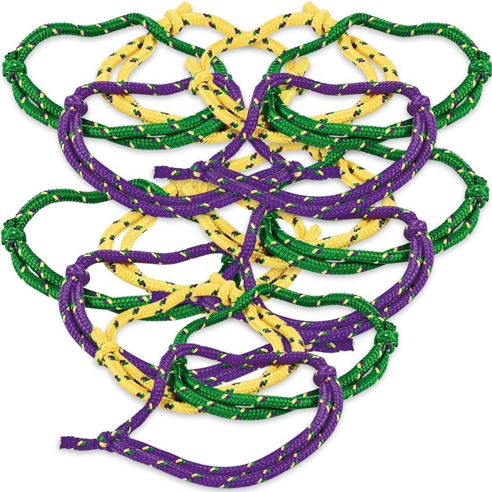 image:imageFun Express Mardi Gras Friendship Bracelet for Jewelry 72 Pieces