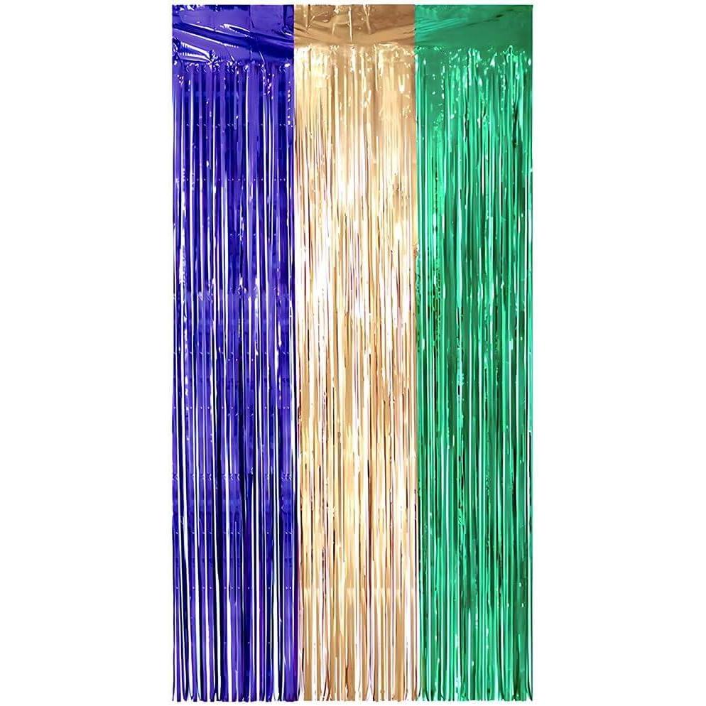 image:imageFun Express Mardi Gras Fringe Curtain 3 feet x 8 feet Mardi Gras Party Decor
