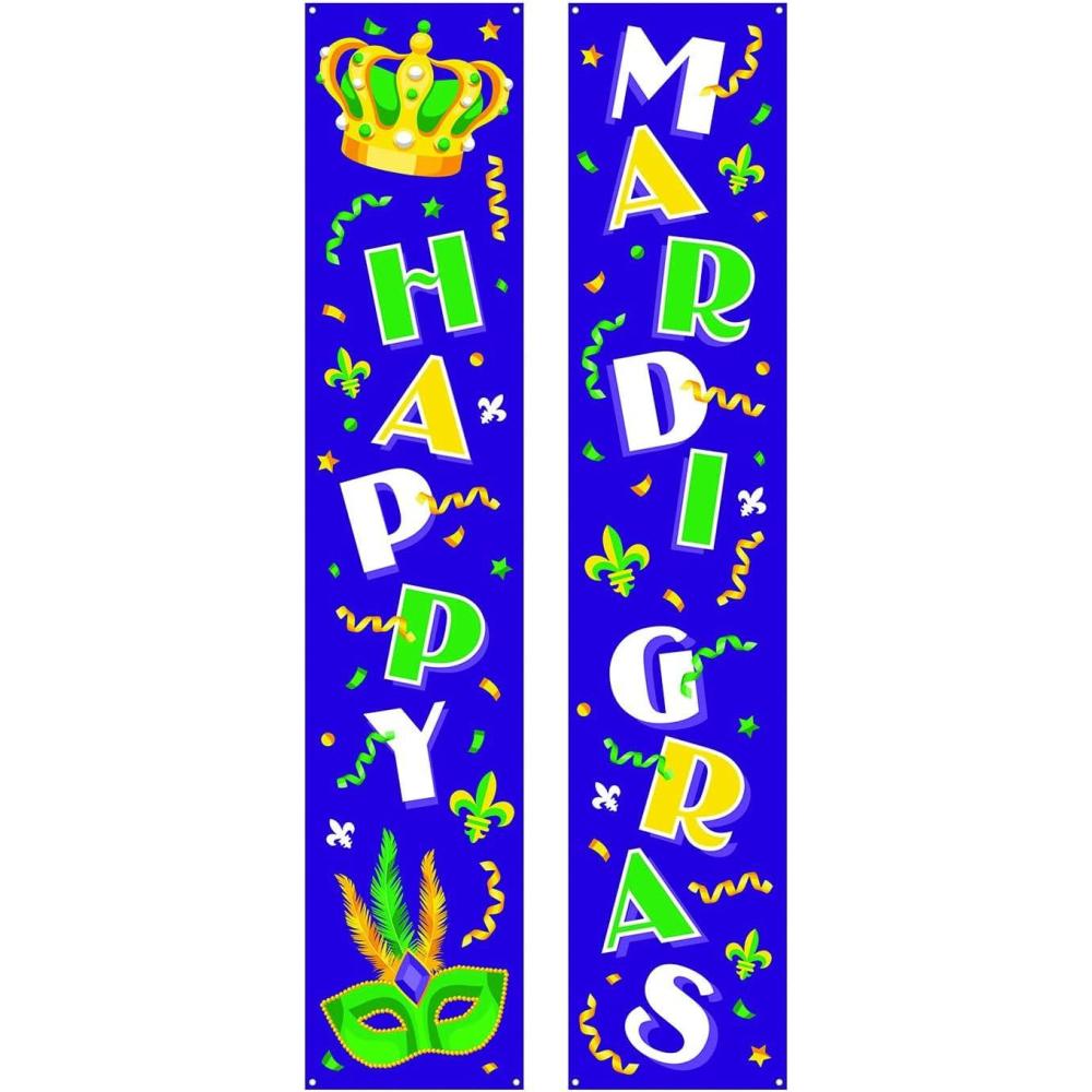 image:imageMardi Gras Pillar Banners 2 Pieces