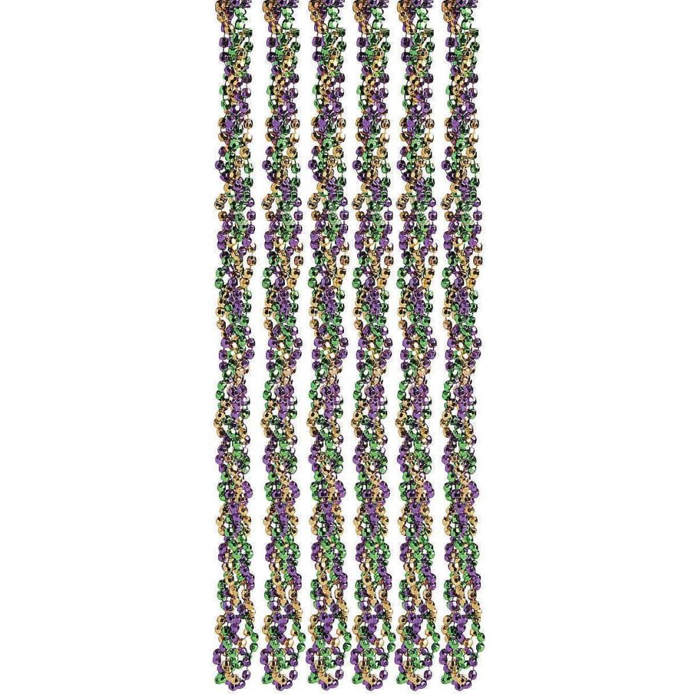image:imageMardi Gras Twisted Plastic Beads 12 Pieces 34 Inch
