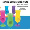14 oz. Bulk Personalized Mardi Gras Reusable Plastic Hurricane Glasses – 48 Pc.