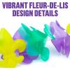 Fun Express 36″ x 2 1/2″ Bulk 50 Pieces Purple, Green & Yellow Mardi Gras Fleur de Lis Leis