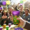 Fun Express 6 3/4″ 30 oz. Mardi Gras Crown & Mask Reusable Plastic Tumblers – 12 Pieces