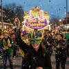 Fun Express 6 3/4″ x 9″ Green, Gold & Purple Sequin Mardi Gras Masks with Bright Feathers – 12 Pieces