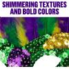 Fun Express 6 3/4″ x 9″ Green, Gold & Purple Sequin Mardi Gras Masks with Bright Feathers – 12 Pieces