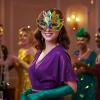 Fun Express 8″ x 5 1/4″ Gold, Green & Purple Mardi Gras Masks with Sequin Feathers – 12 Pieces