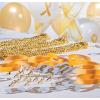 Fun Express Gold Metallic Bead Necklaces – Bulk Set of 48 – Mardi Gras and Party Supplies