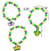 Fun Express Mardi Gras Beaded Charm Bracelet Craft Kit – Makes 12