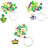 Fun Express Mardi Gras Beaded Charm Bracelet Craft Kit – Makes 12