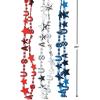 Fun Express Metallic Patriotic USA Mardi Gras Bead Necklaces – Fourth of July Celebration Jewelry – Red, White, and Blue Beads – 48-Piece