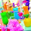 Fun Express Plastic Cocktail Glasses Bulk 60 Pack – Neon Hurricane Glasses for Margarita, Pina Colada & Daiquiri Drinks | Reusable Acrylic Party Cups for Luau, Mardi Gras & Tropical Beach Events