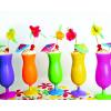 Fun Express Plastic Cocktail Glasses Bulk 60 Pack – Neon Hurricane Glasses for Margarita, Pina Colada & Daiquiri Drinks | Reusable Acrylic Party Cups for Luau, Mardi Gras & Tropical Beach Events