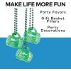 Fun Express Set of 12 Pieces Shot Glass Bead Necklaces, Holds 1 oz, St. Patrick’s Day and Mardi Grad Party Supplies, Green
